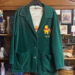 Disney green wide corduroy blazer